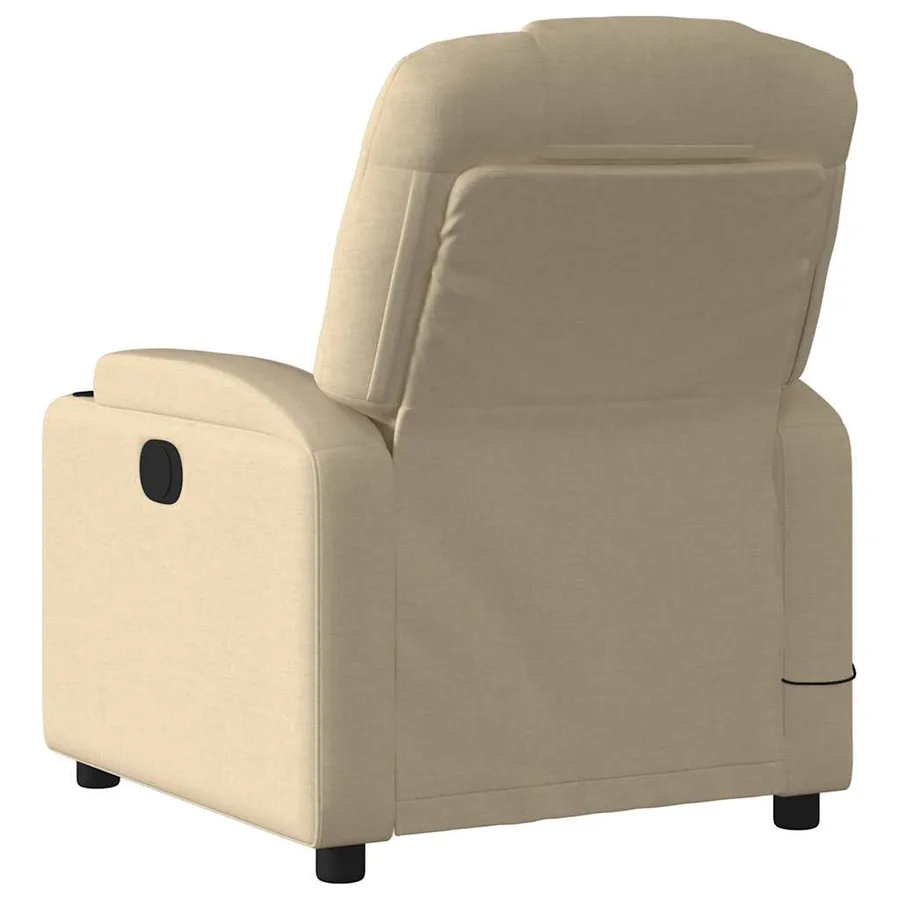 Fauteuil de massage inclinable Crème Tissu - 6