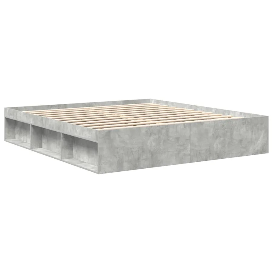 Cadre de lit sans matelas gris béton 180x200 cm - 4
