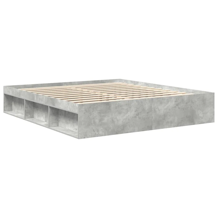 Cadre de lit sans matelas gris béton 180x200 cm - 7