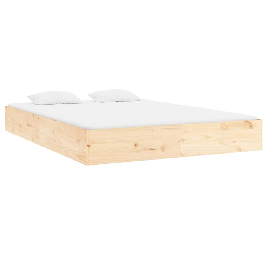 Cadre de lit sans matelas bois massif 200x200 cm - 4