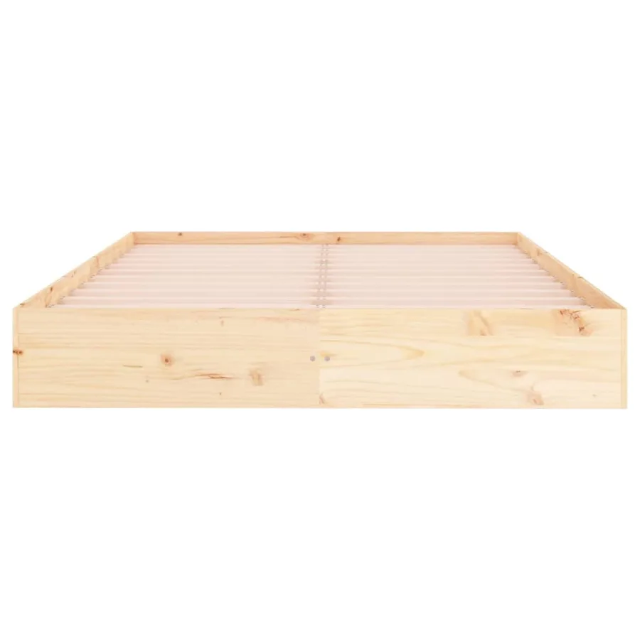Cadre de lit sans matelas bois massif 200x200 cm - 5