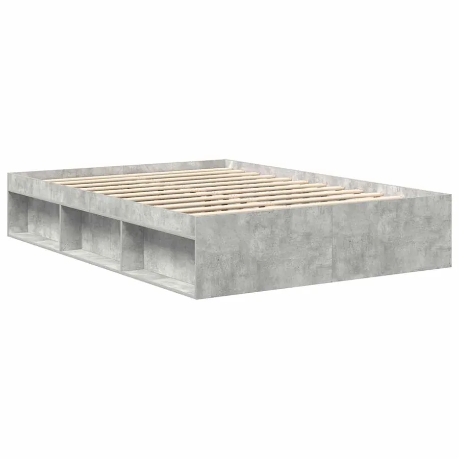 Cadre de lit sans matelas gris béton 160x200 cm - 4