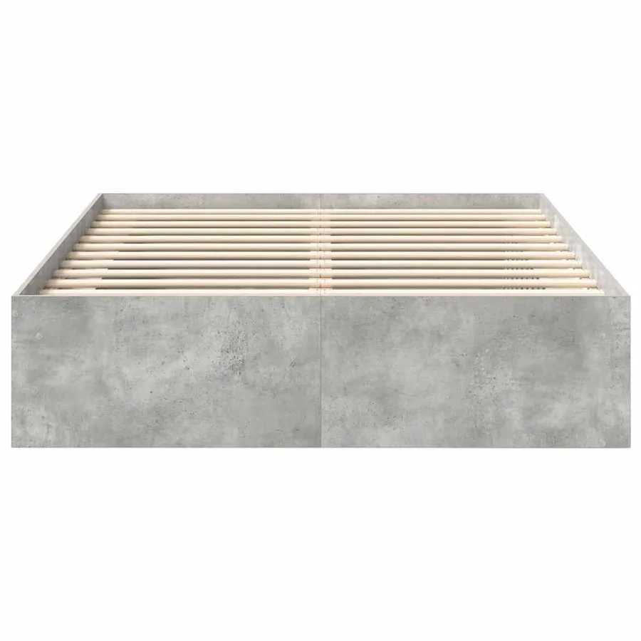 Cadre de lit sans matelas gris béton 160x200 cm - 5