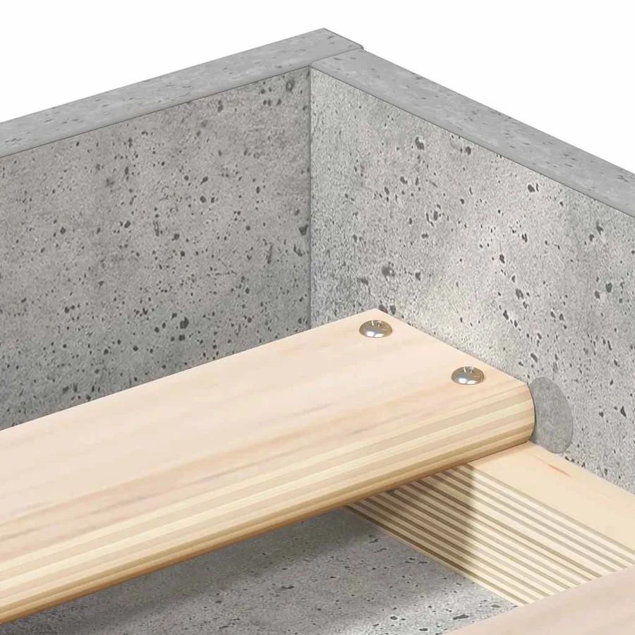 Cadre de lit sans matelas gris béton 160x200 cm - 8