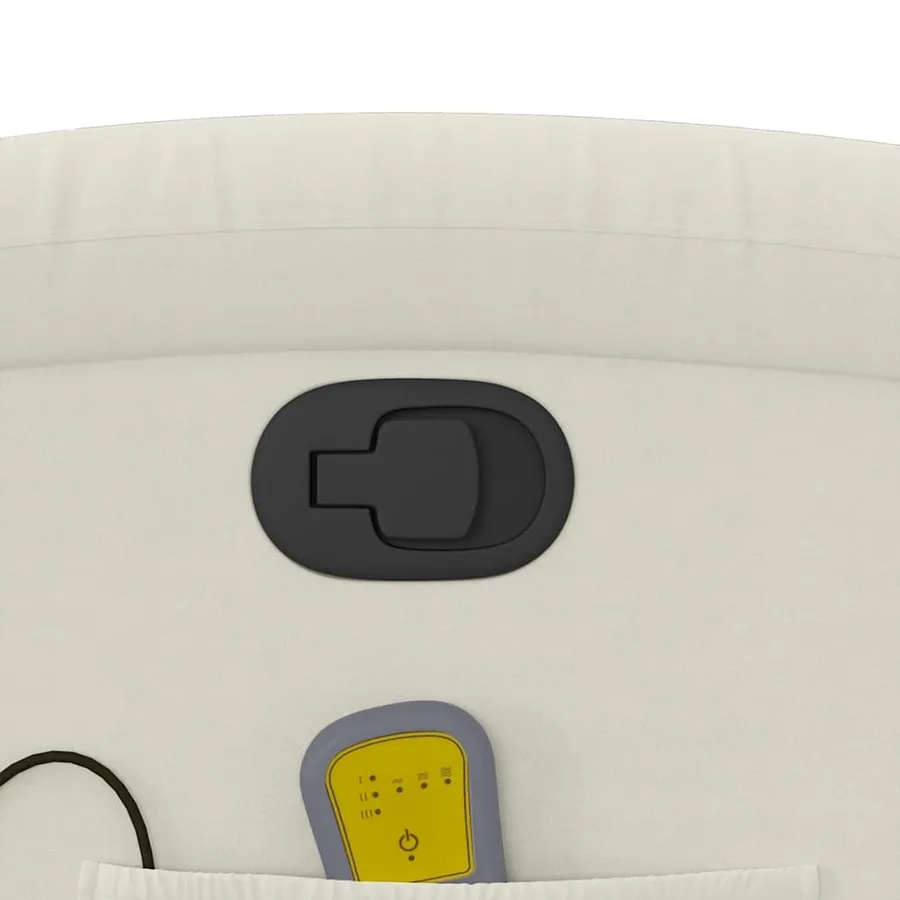 Fauteuil de massage inclinable crème velours - 10