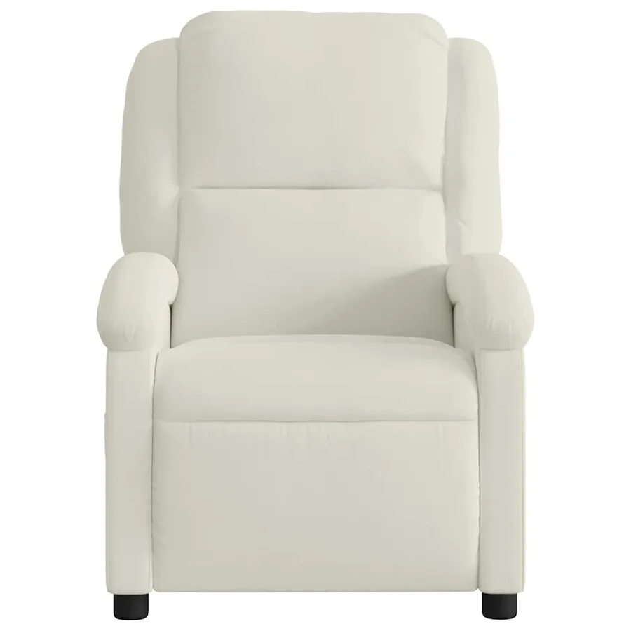 Fauteuil de massage inclinable crème velours - 4