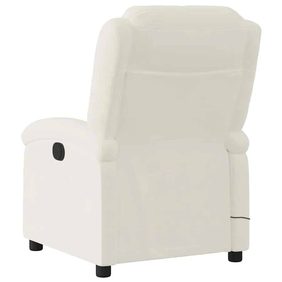 Fauteuil de massage inclinable crème velours - 6