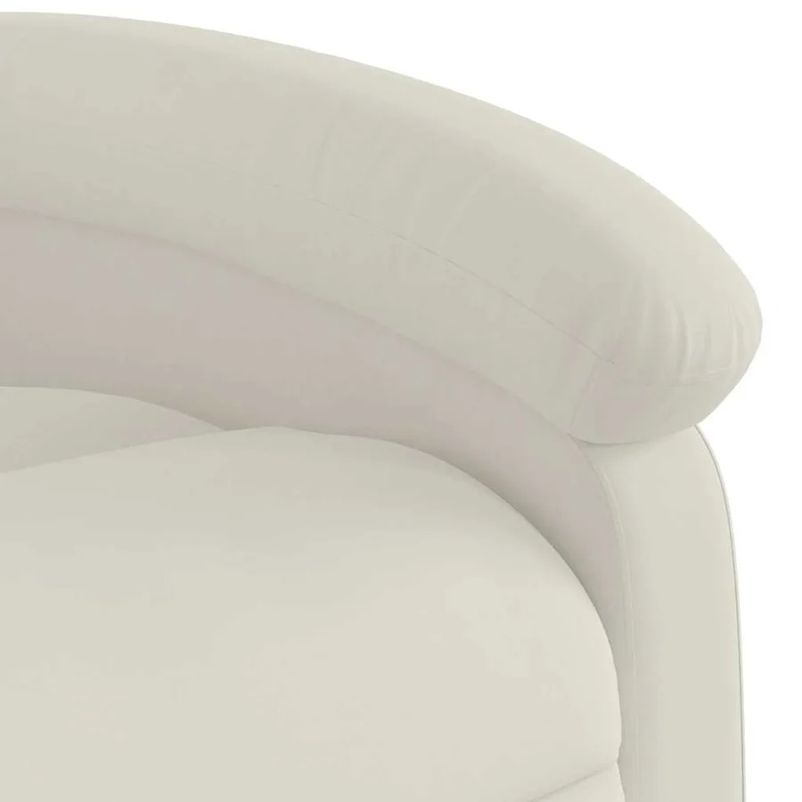 Fauteuil de massage inclinable crème velours - 9
