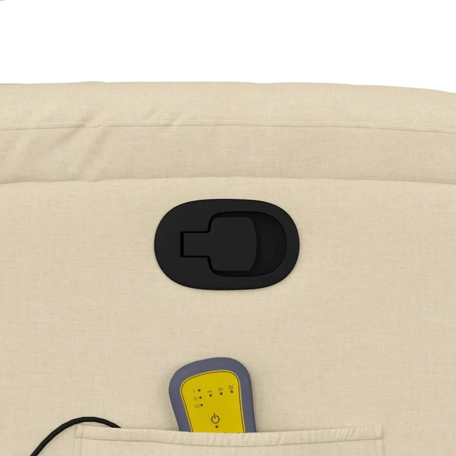 Fauteuil de massage inclinable Crème Tissu - 11