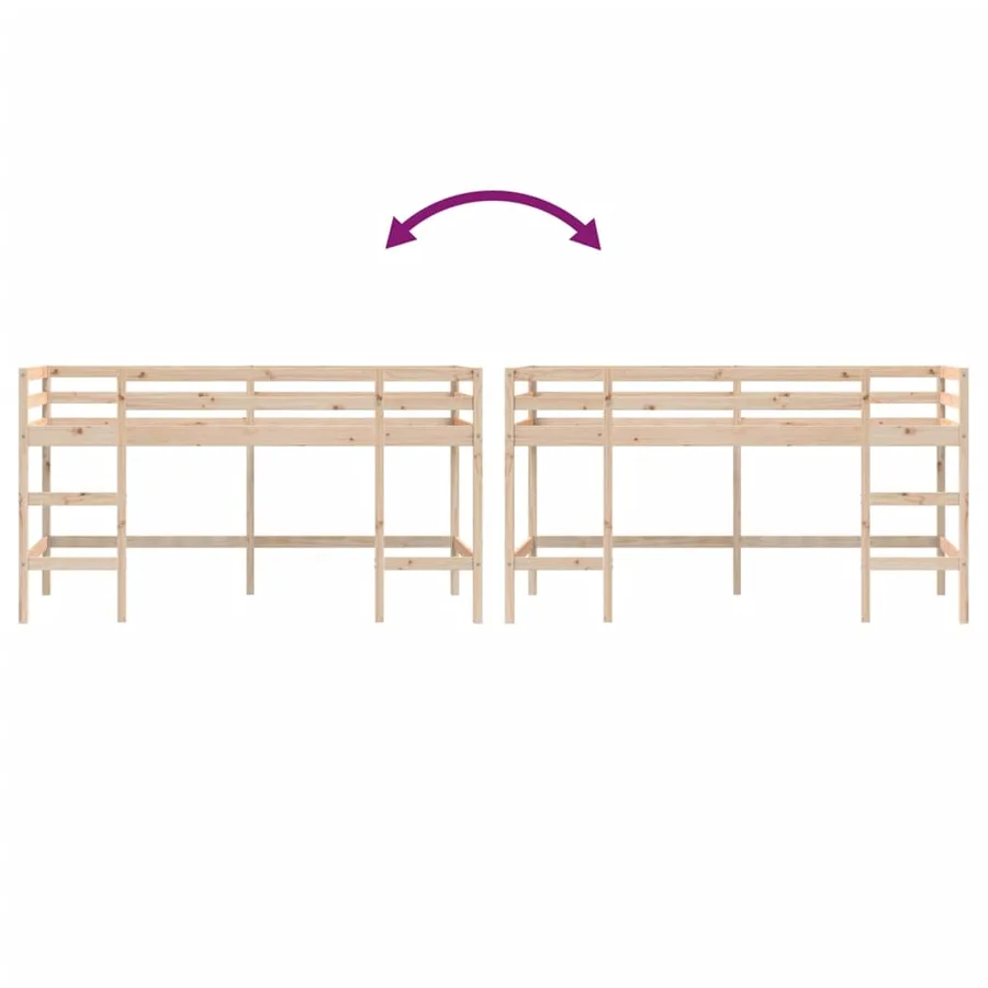 Lit mezzanine d'enfants sans matelas avec échelle 80x200 cm - 8
