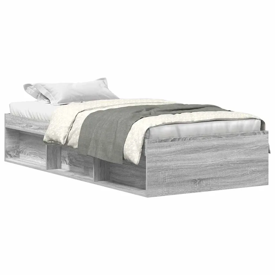 Cadre de lit sans matelas sonoma gris 90x190 cm - 2
