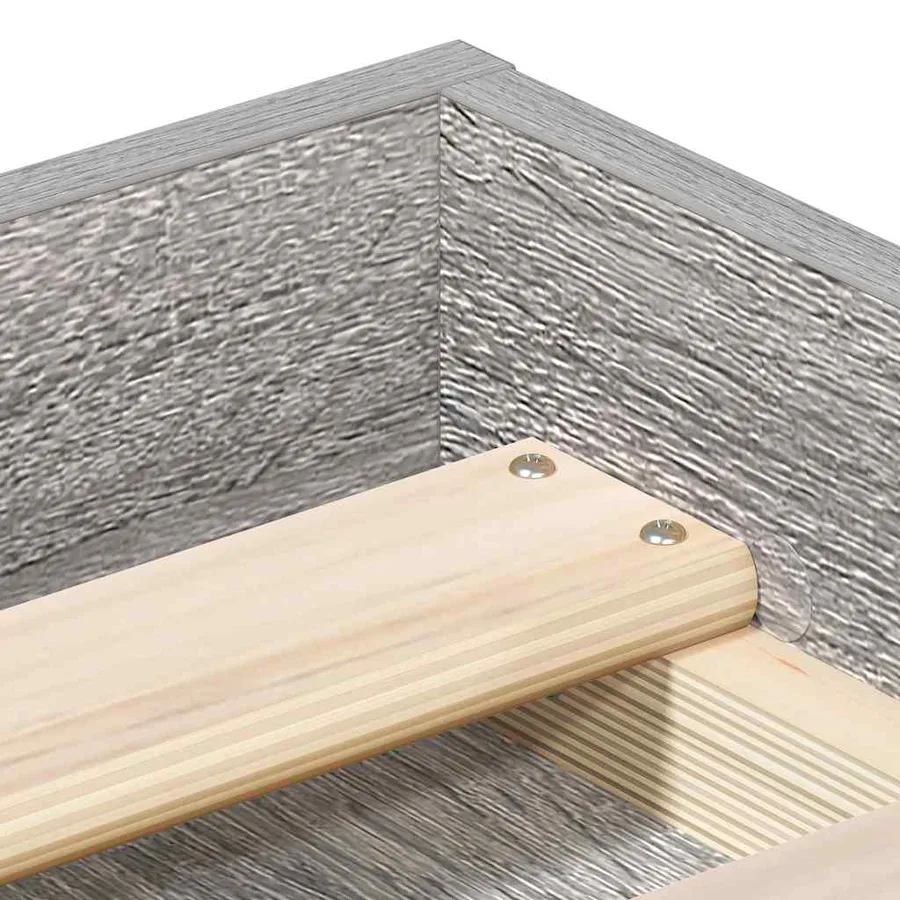 Cadre de lit sans matelas sonoma gris 90x190 cm - 8