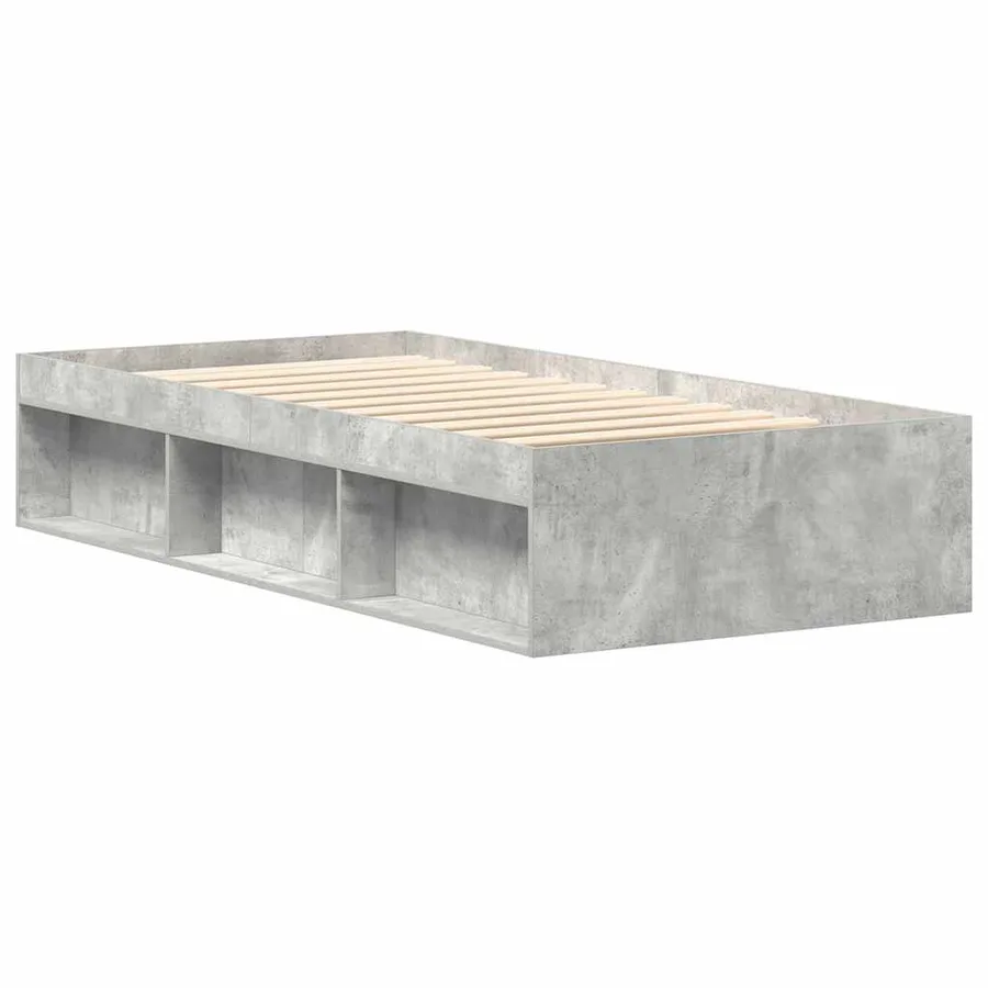 Cadre de lit sans matelas gris béton 90x190 cm - 3