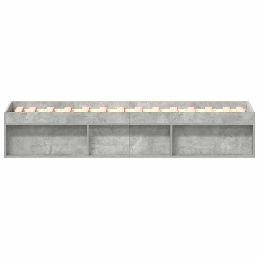 Cadre de lit sans matelas gris béton 90x190 cm - 6
