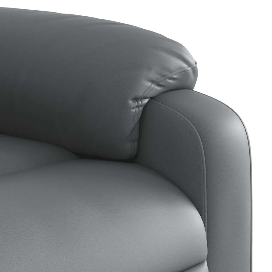 Fauteuil de massage inclinable gris similicuir - 9