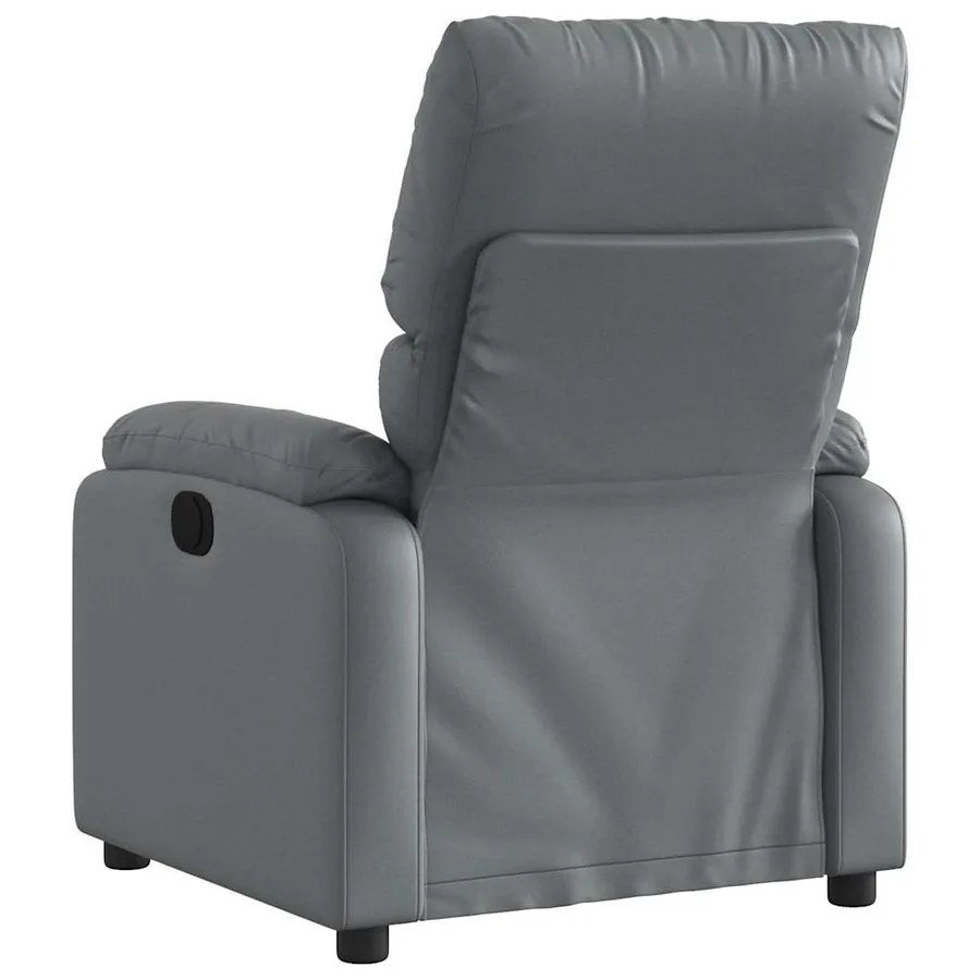 Fauteuil de massage inclinable gris similicuir - 4