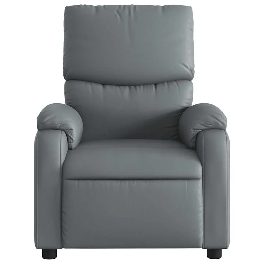 Fauteuil de massage inclinable gris similicuir - 7