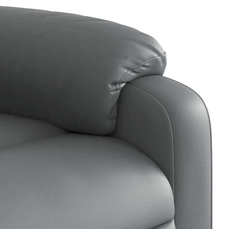 Fauteuil de massage inclinable gris similicuir - 9
