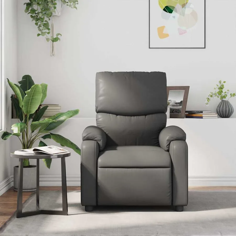 Fauteuil de massage inclinable Gris Similicuir - 3