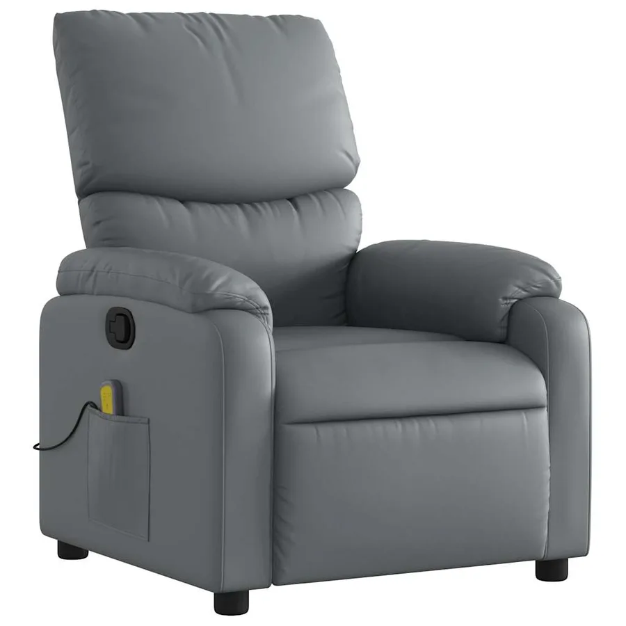 Fauteuil de massage inclinable Gris Similicuir - 4