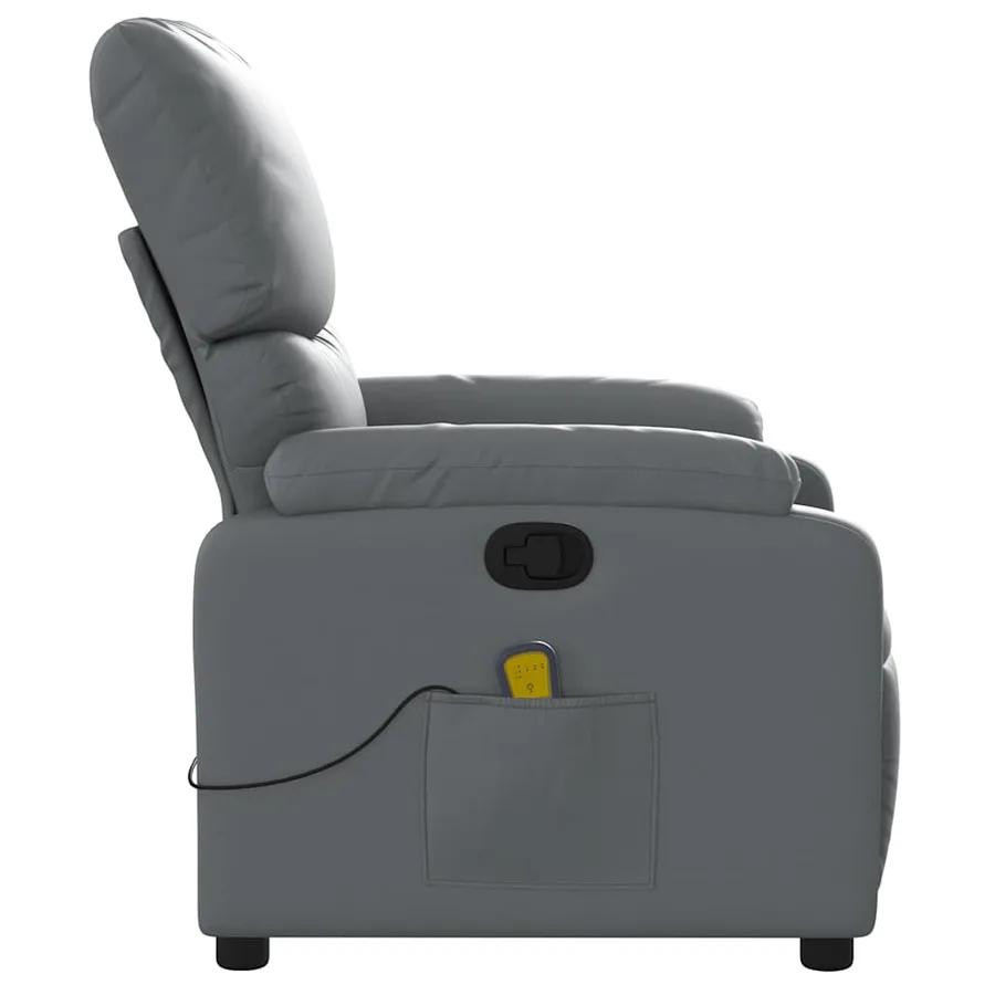 Fauteuil de massage inclinable Gris Similicuir - 6