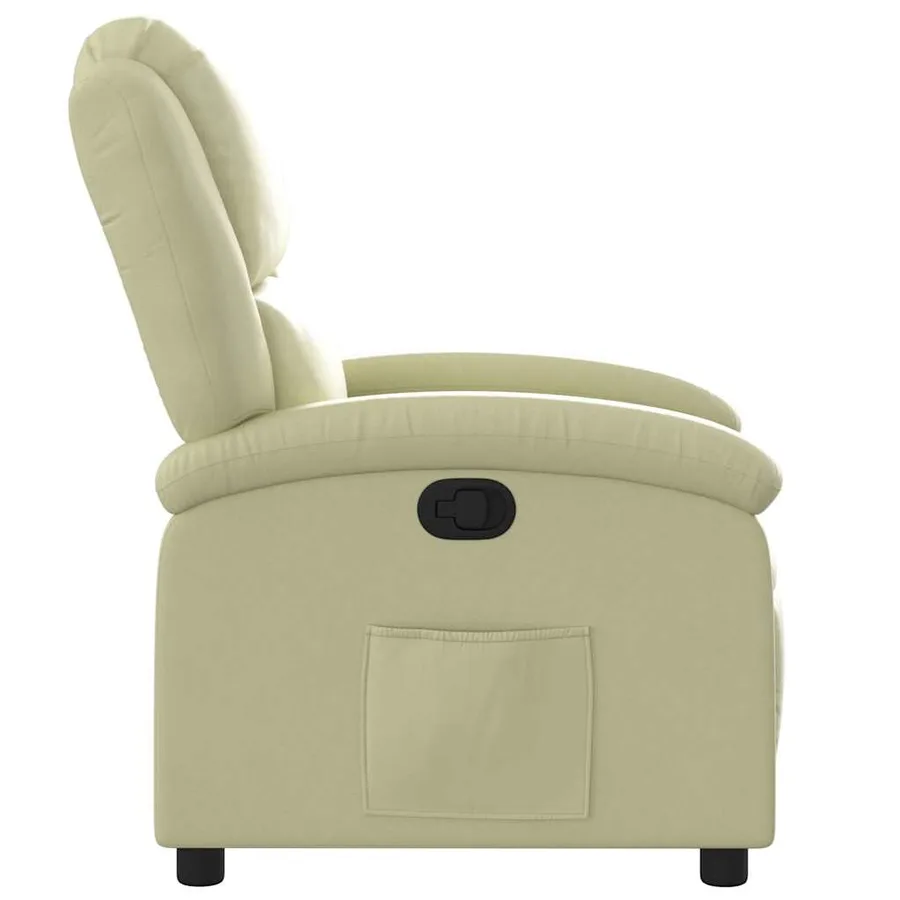 Fauteuil inclinable crème cuir véritable - 8