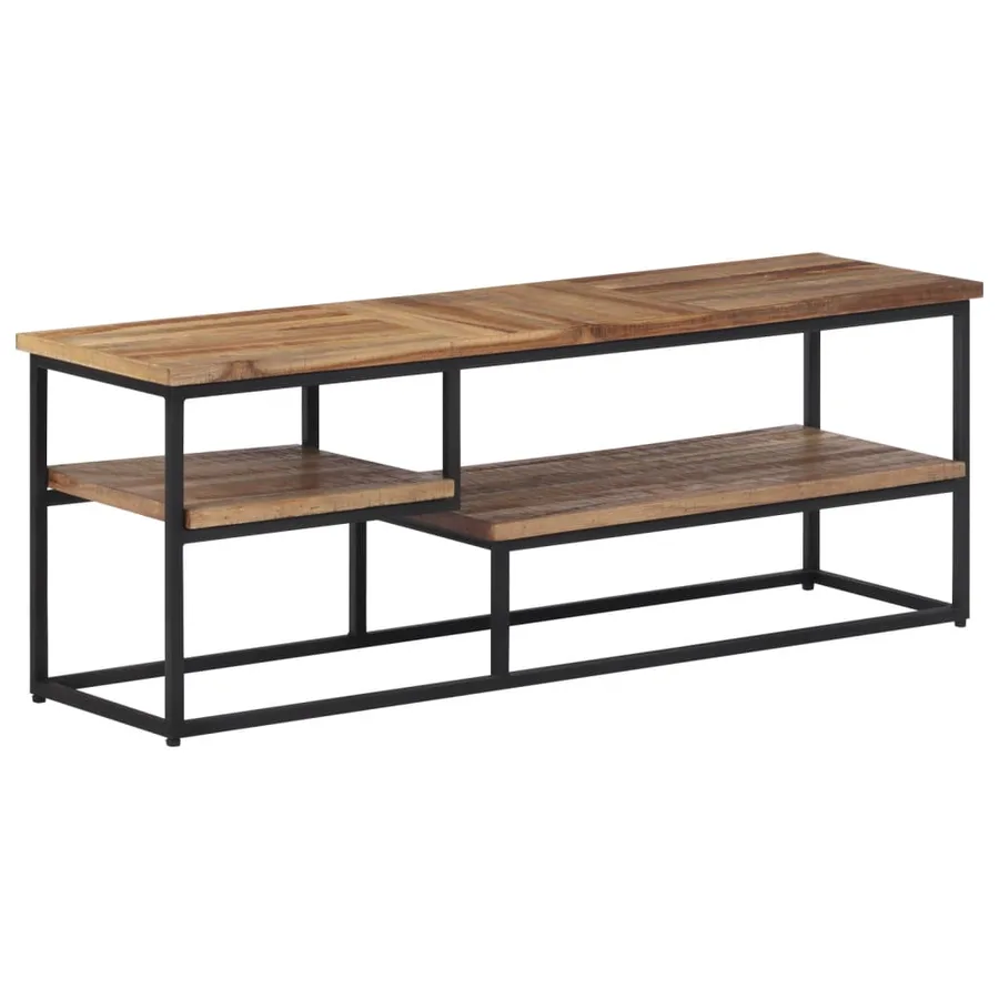 Meuble TV 110x30x39 cm teck massif récupéré - 11