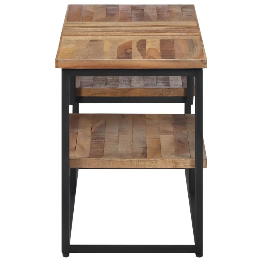 Meuble TV 110x30x39 cm teck massif récupéré - 3