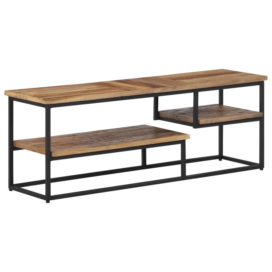 Meuble TV 110x30x39 cm teck massif récupéré - 9