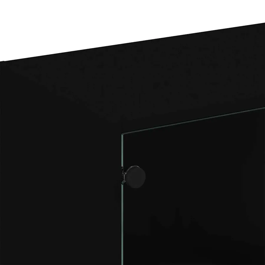 Bibliothèque avec portes noir 136x37x109 cm bois d'ingénierie - 10