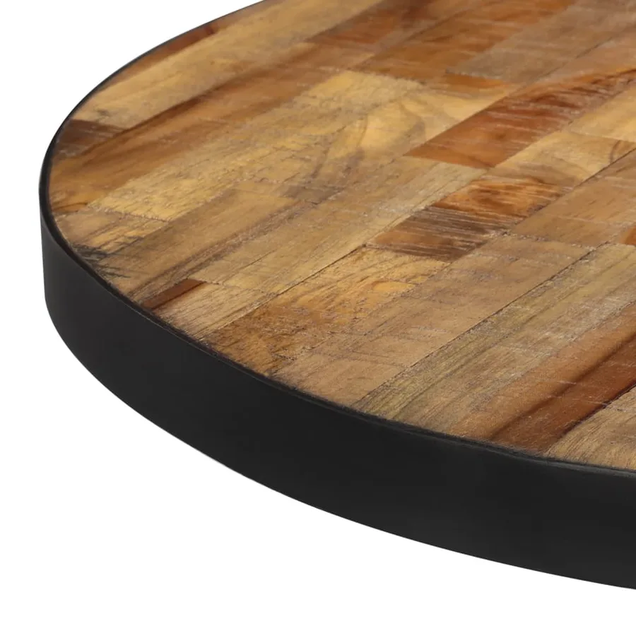 Table basse ronde Ø55x40 cm teck de récupération massif - 5