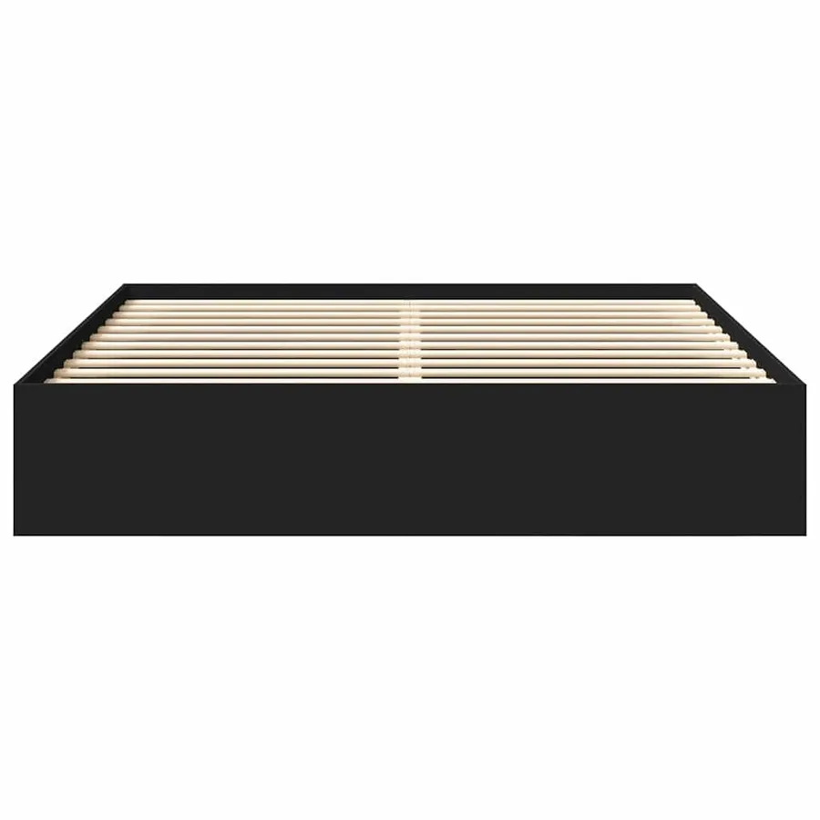 Cadre de lit sans matelas noir 200x200 cm - 5