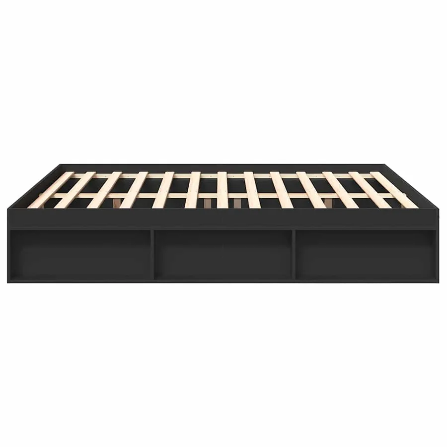 Cadre de lit sans matelas noir 200x200 cm - 6