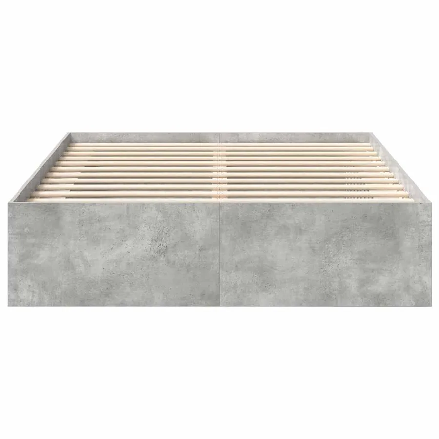 Cadre de lit sans matelas gris béton 150x200 cm - 5