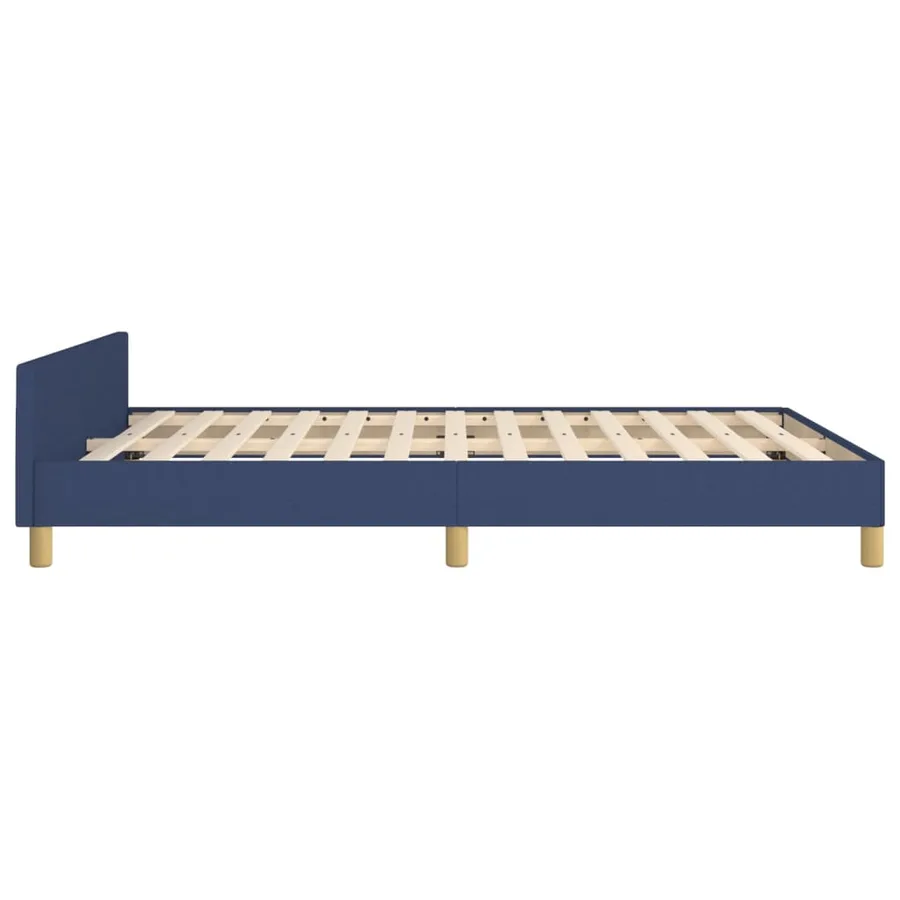 Cadre de lit sans matelas bleu 140x190 cm tissu - 7