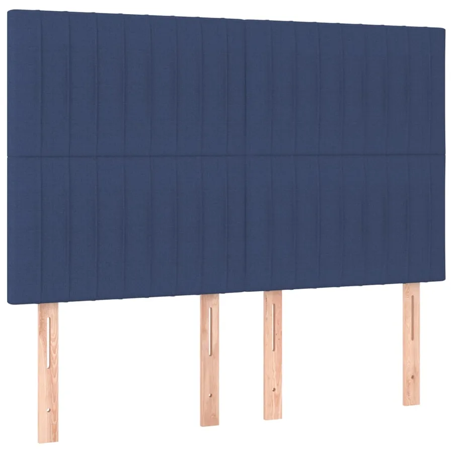 Cadre de lit sans matelas bleu 140x190 cm tissu - 8