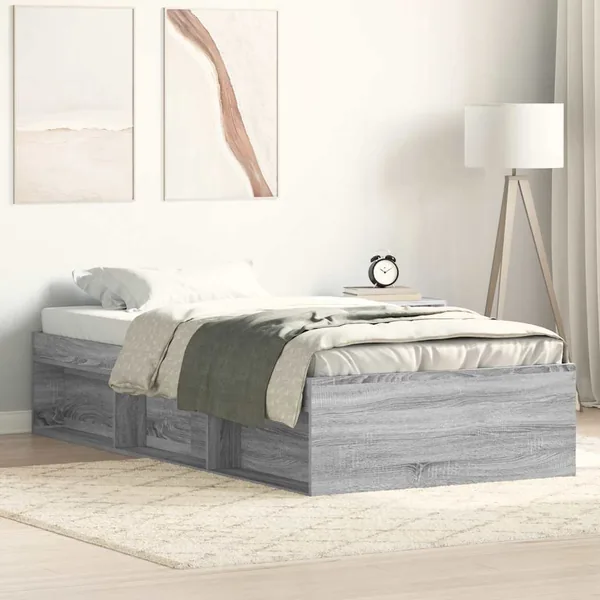 Cadre de lit sans matelas sonoma gris 90x200 cm
