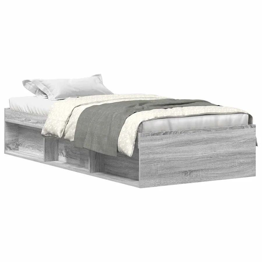 Cadre de lit sans matelas sonoma gris 90x200 cm - 2