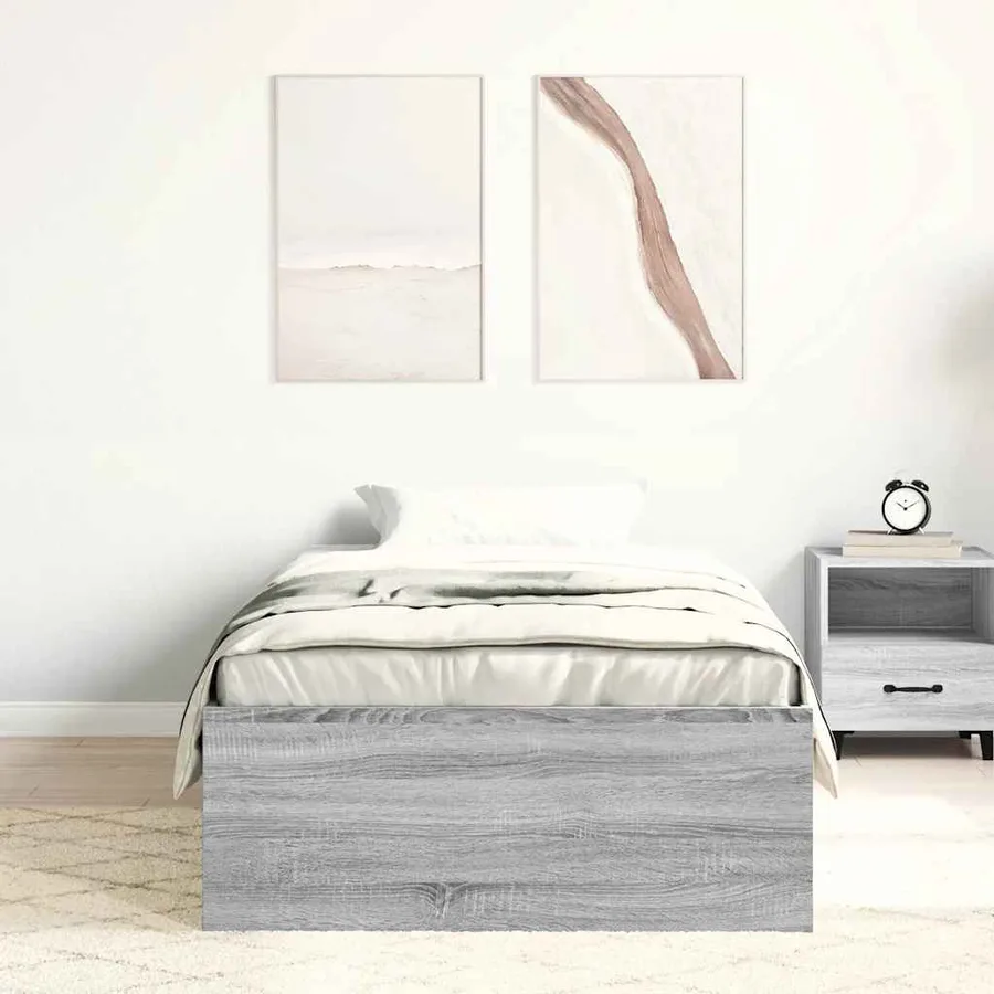 Cadre de lit sans matelas sonoma gris 90x200 cm - 3