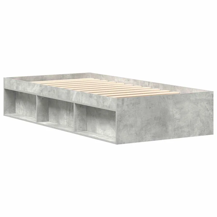 Cadre de lit sans matelas gris béton 75x190 cm - 7
