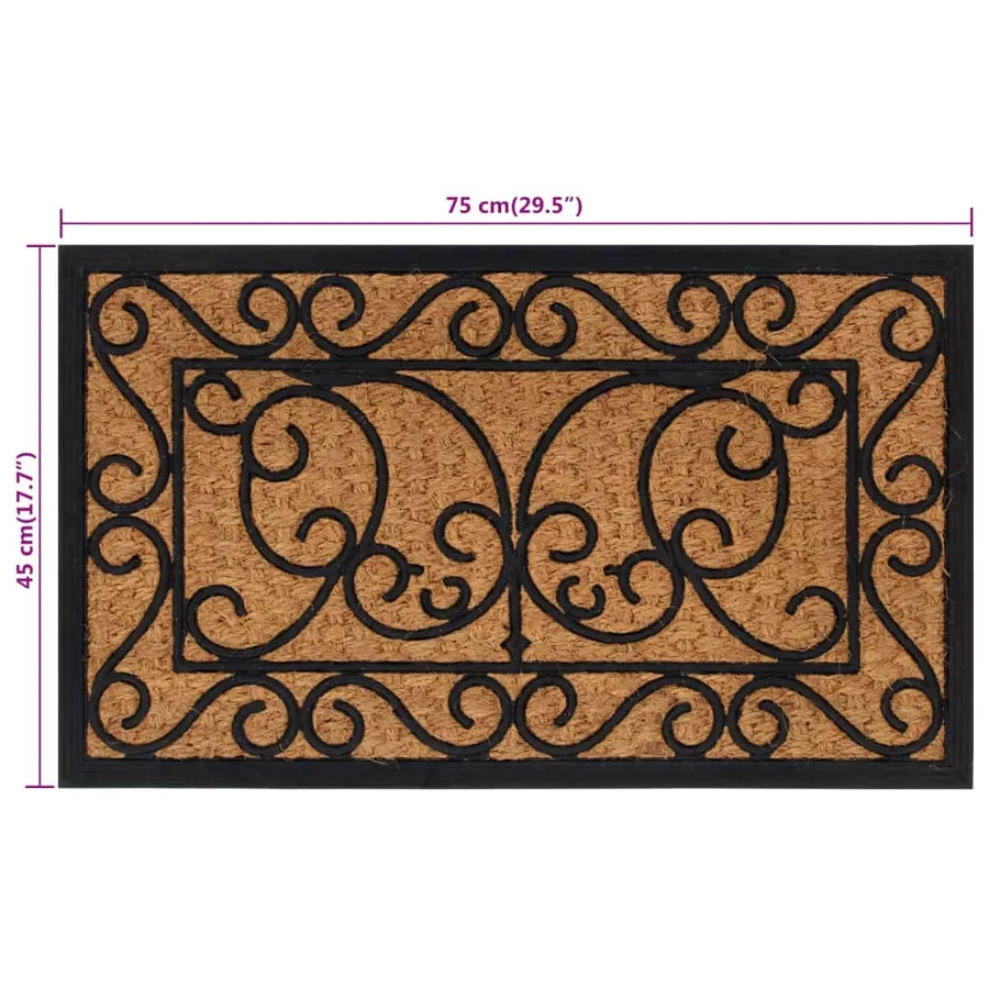 Paillasson rectangulaire 45x75 cm caoutchouc et fibre de coco - 6
