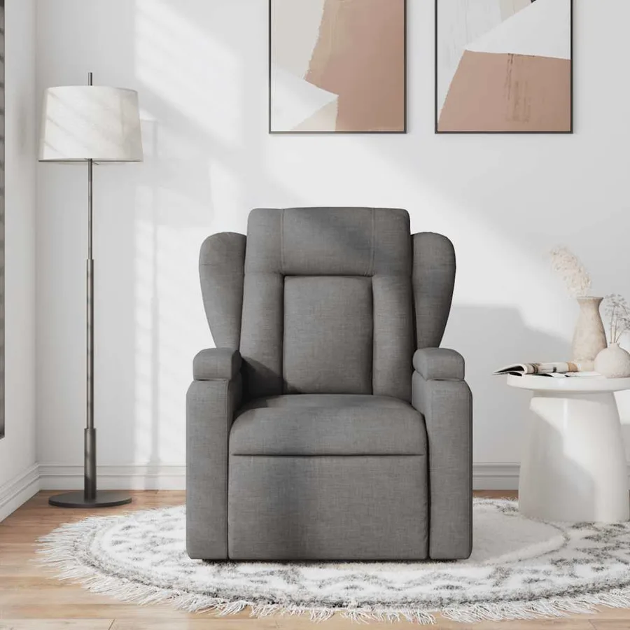 Fauteuil de massage inclinable Gris foncé Tissu - 3