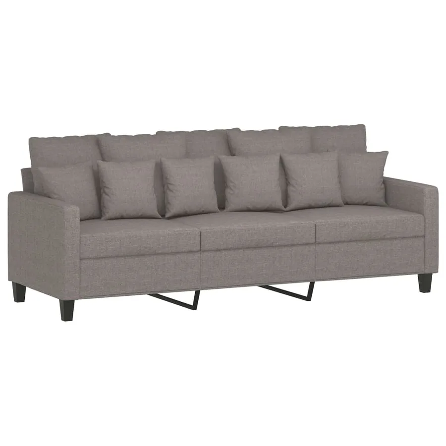 Ensemble de canapés 3 pcs avec coussins Taupe Tissu - 4