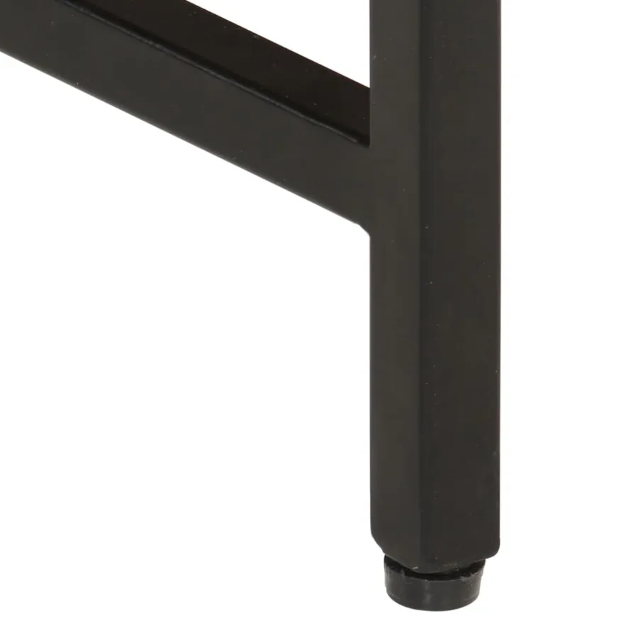 Tables basses gigognes 3pcs bois de manguier massif brut et fer - 7