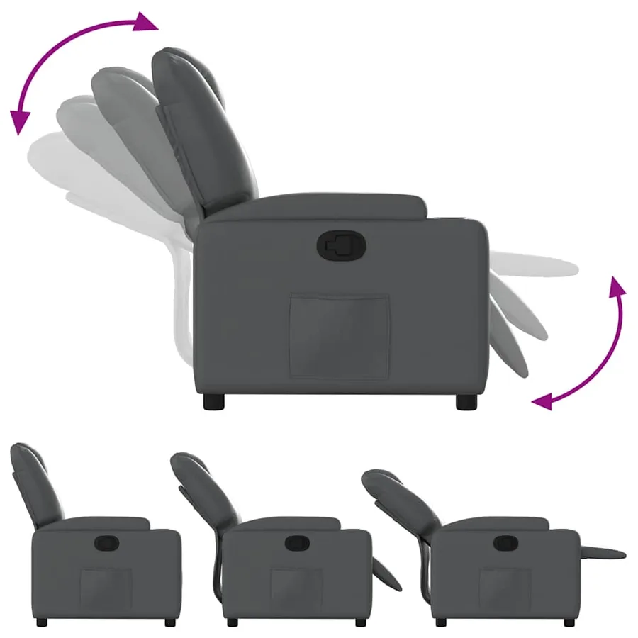 Fauteuil inclinable Gris Similicuir - 7