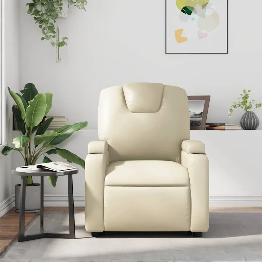 Fauteuil inclinable Crème Similicuir - 3