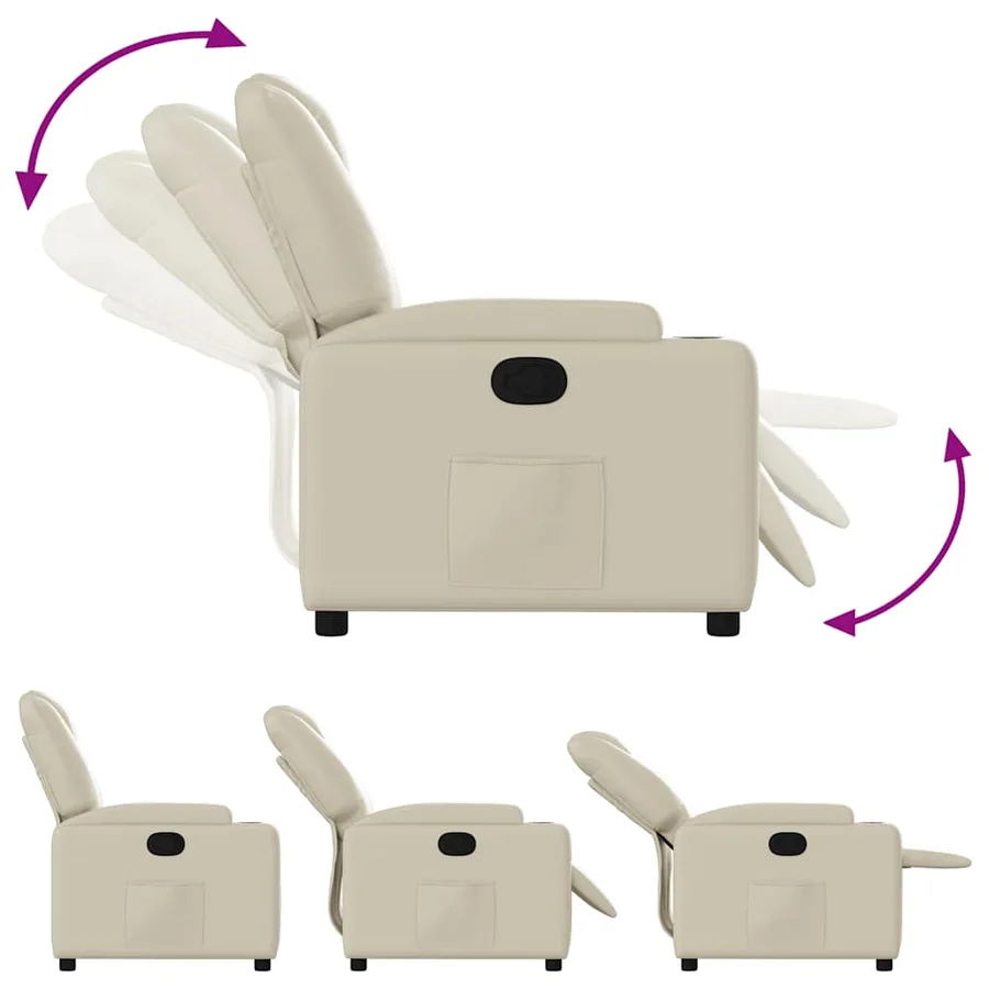 Fauteuil inclinable Crème Similicuir - 7