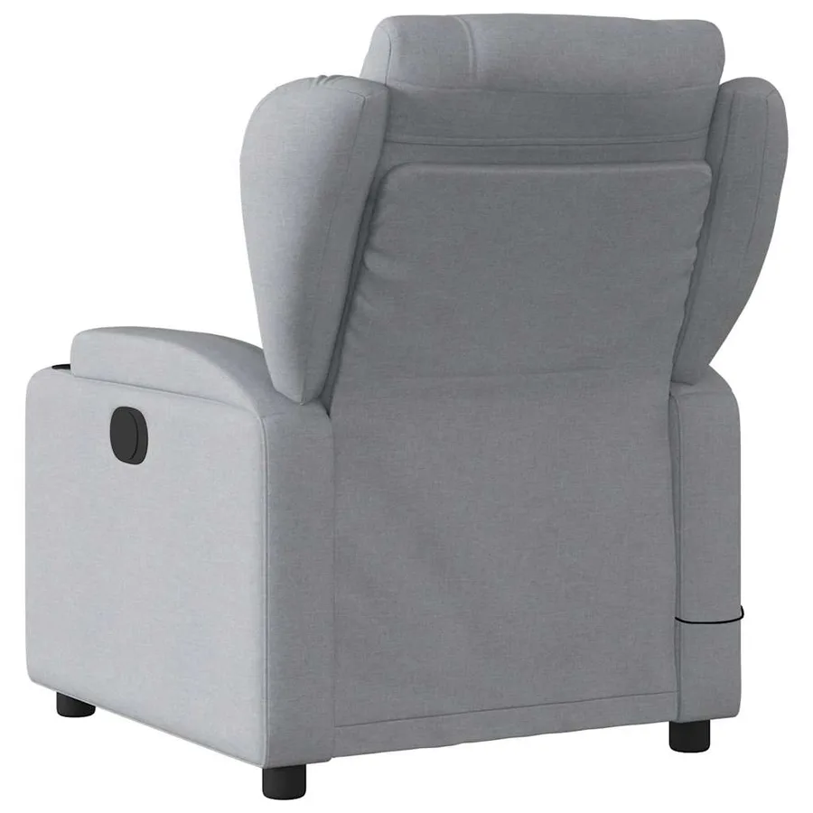 Fauteuil inclinable de massage gris clair tissu - 4