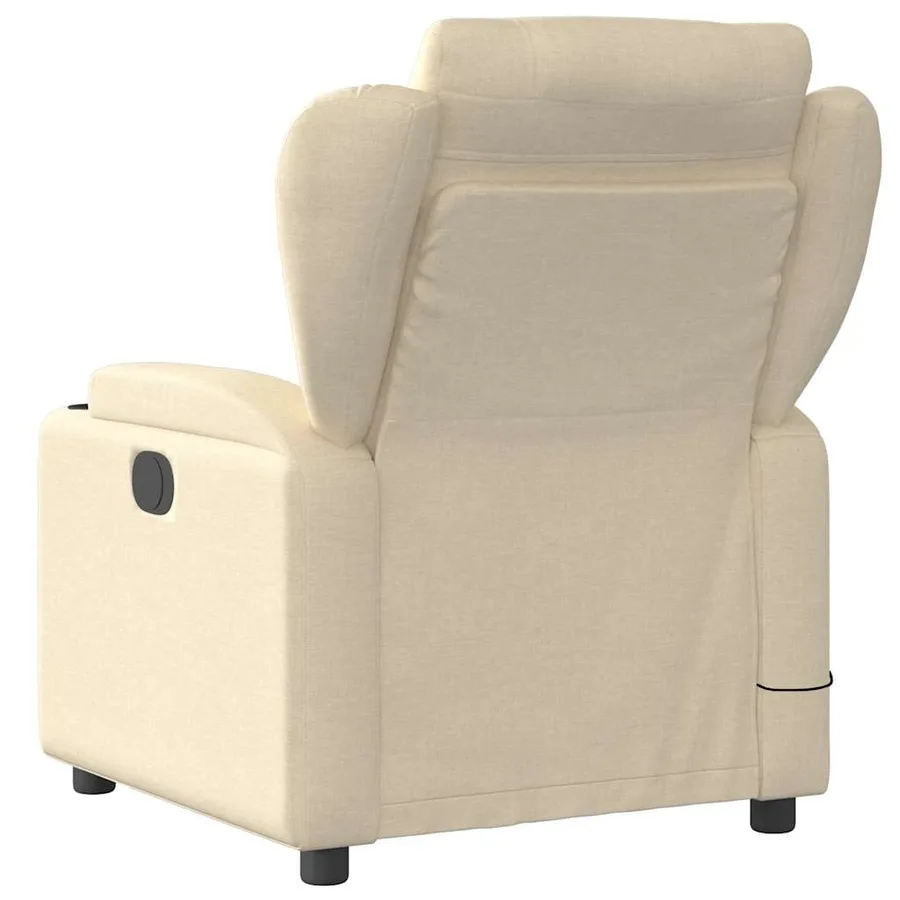 Fauteuil de massage inclinable crème tissu - 4