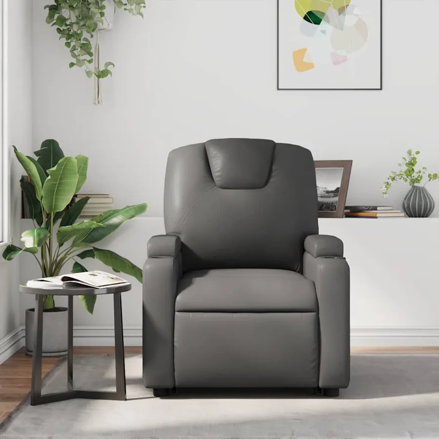 Fauteuil de massage inclinable Gris Similicuir - 3